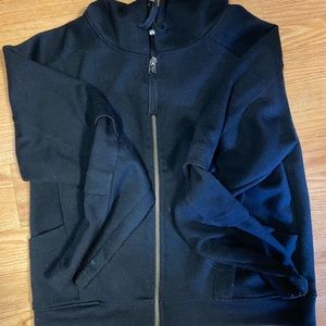 black zip up hoodie